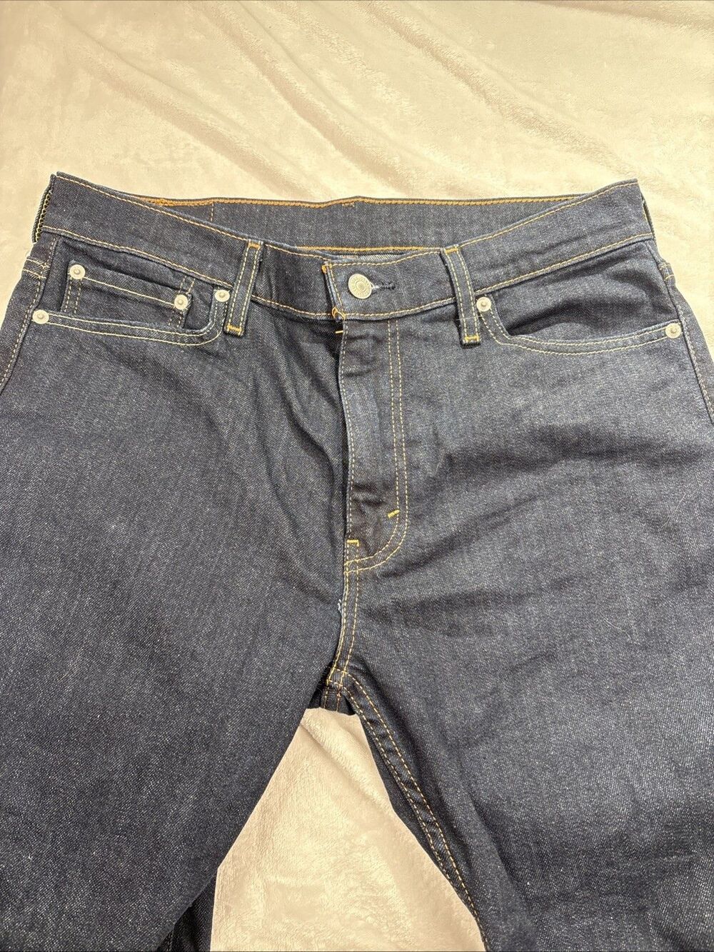 Levi’s 513 Men’s Denim Jeans 33x32 Blue Dark Circle R Tag Slim Straight Pants - Picture 2 of 10